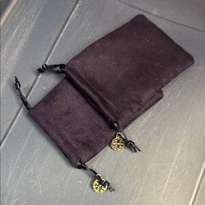 Tory Burch Black Jewelry Pouch with Gold Accents